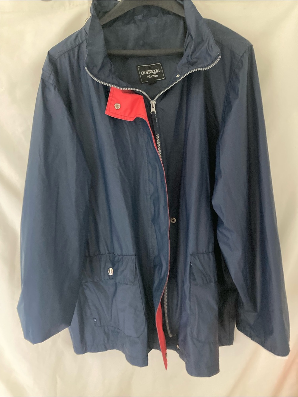 Outbrook Woman Navy Lightweight Rain Jacket Windbreaker Women’s 2X